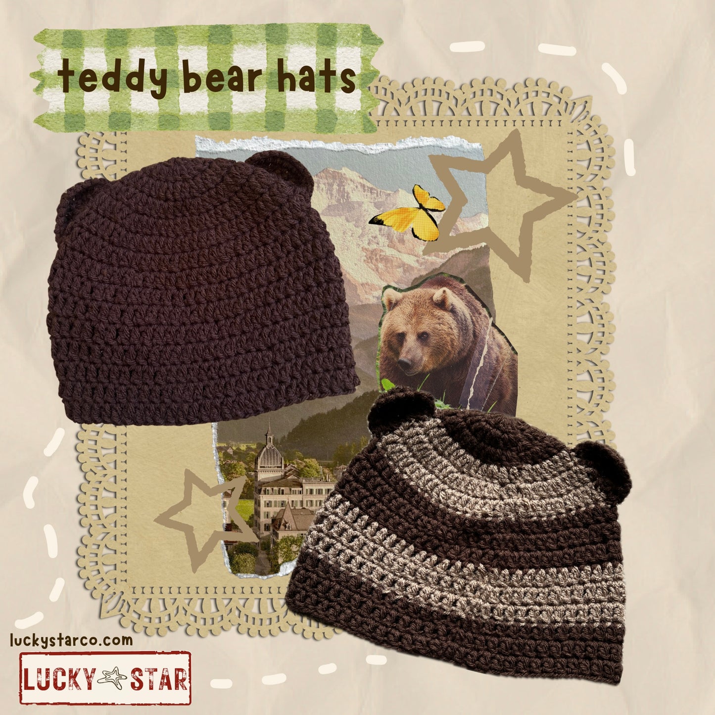 Striped Teddy Bear Hat