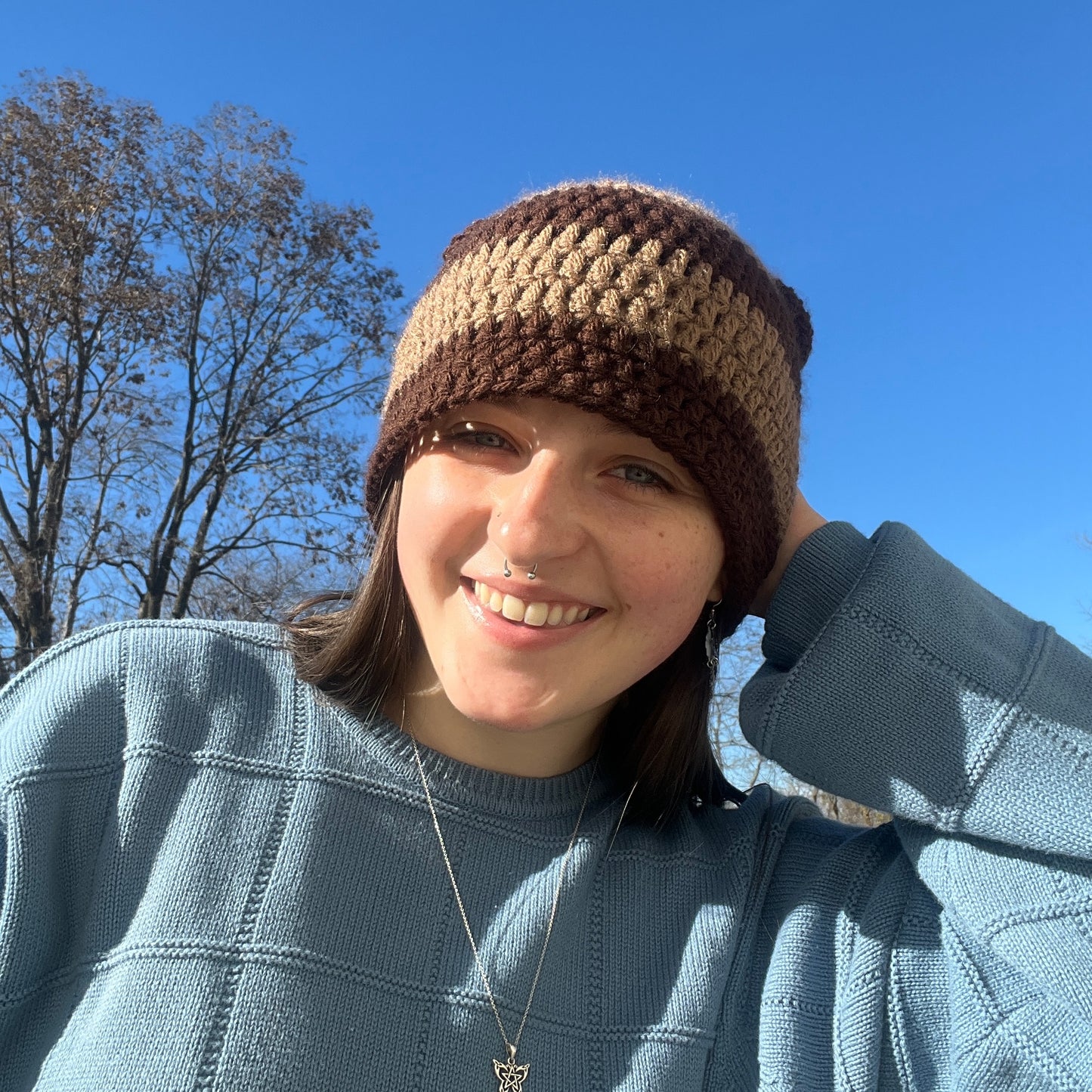 Striped Teddy Bear Hat