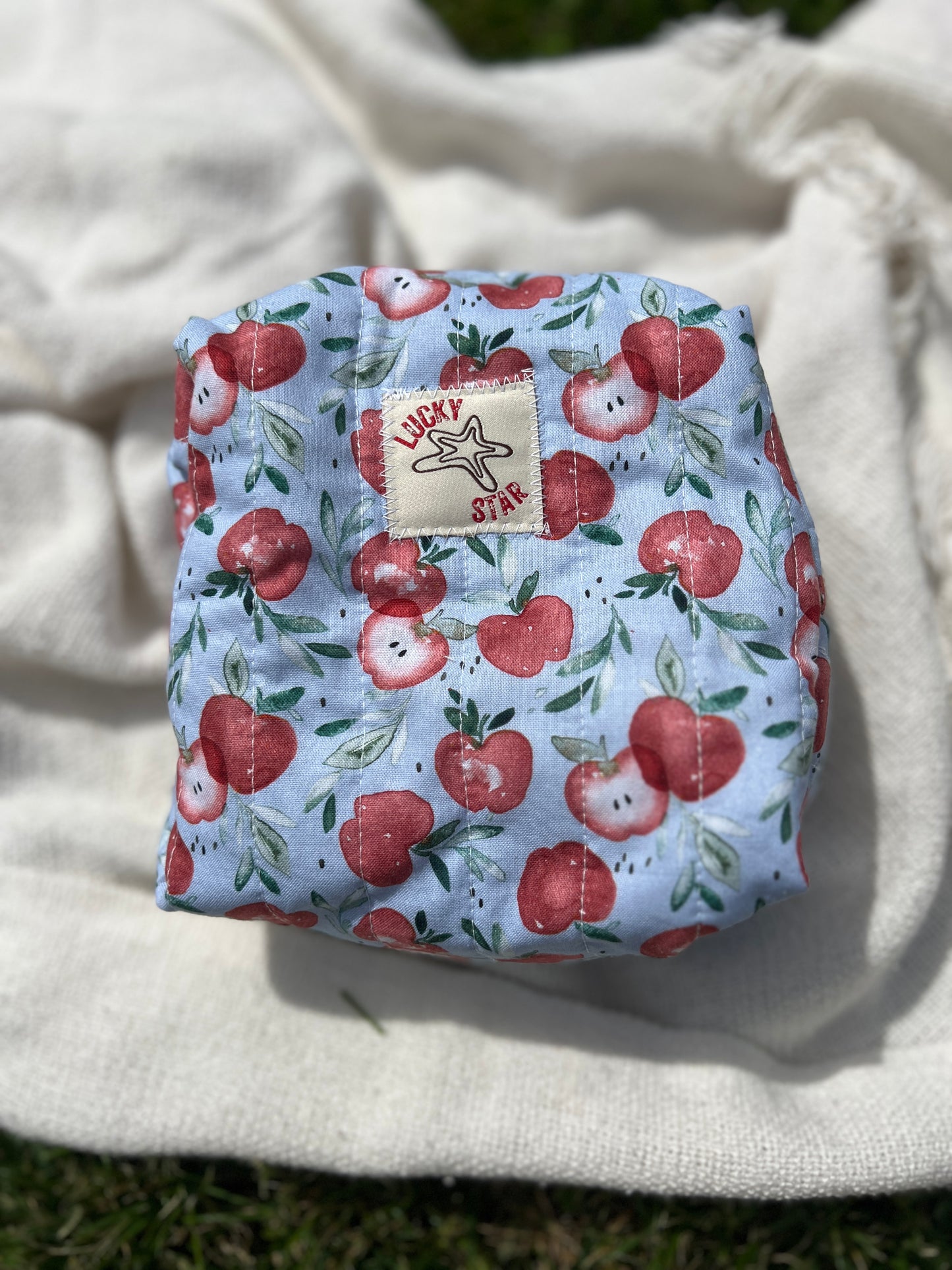 Apple Quilted Make-Up Bag