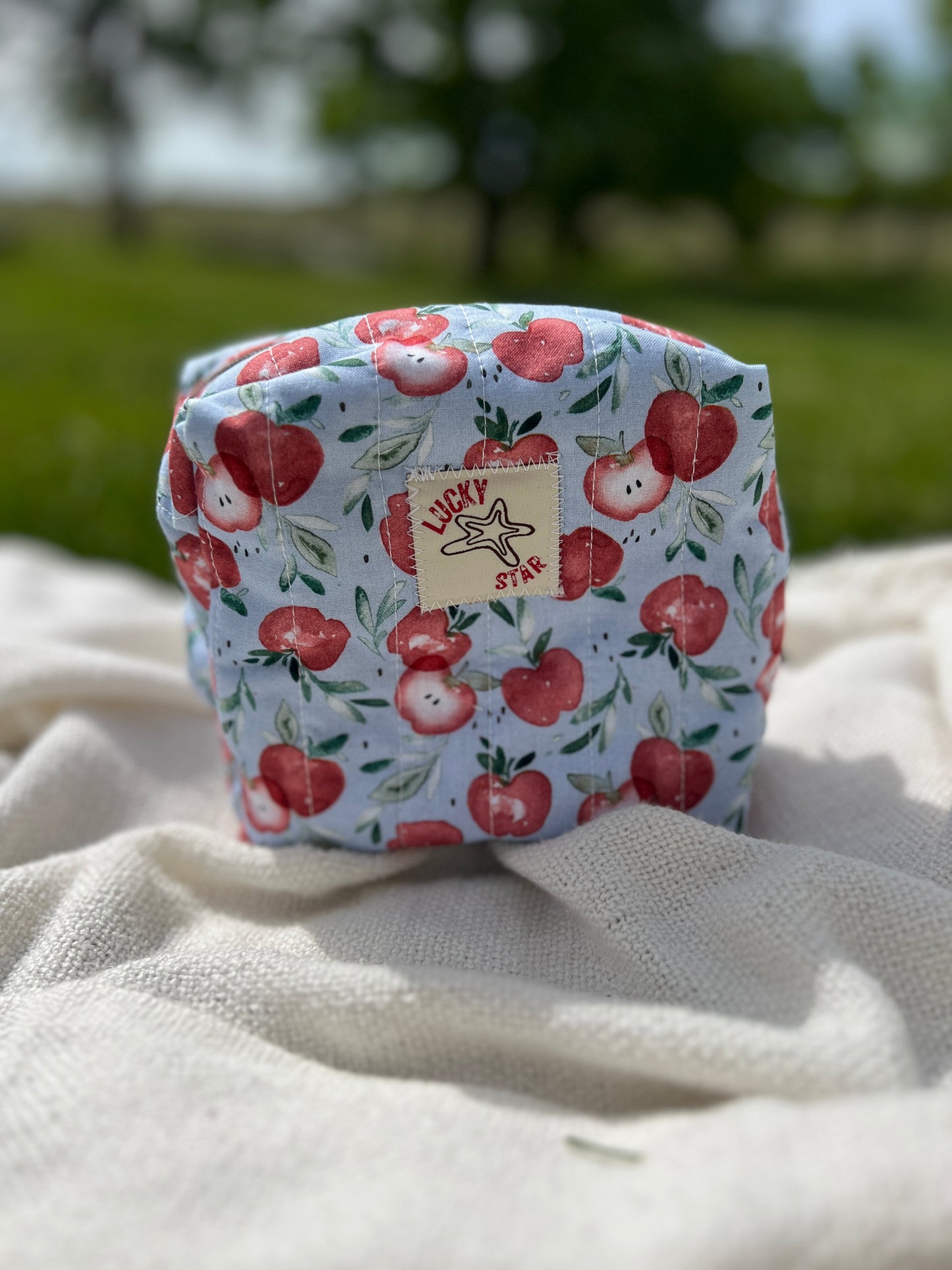 Apple Quilted Make-Up Bag