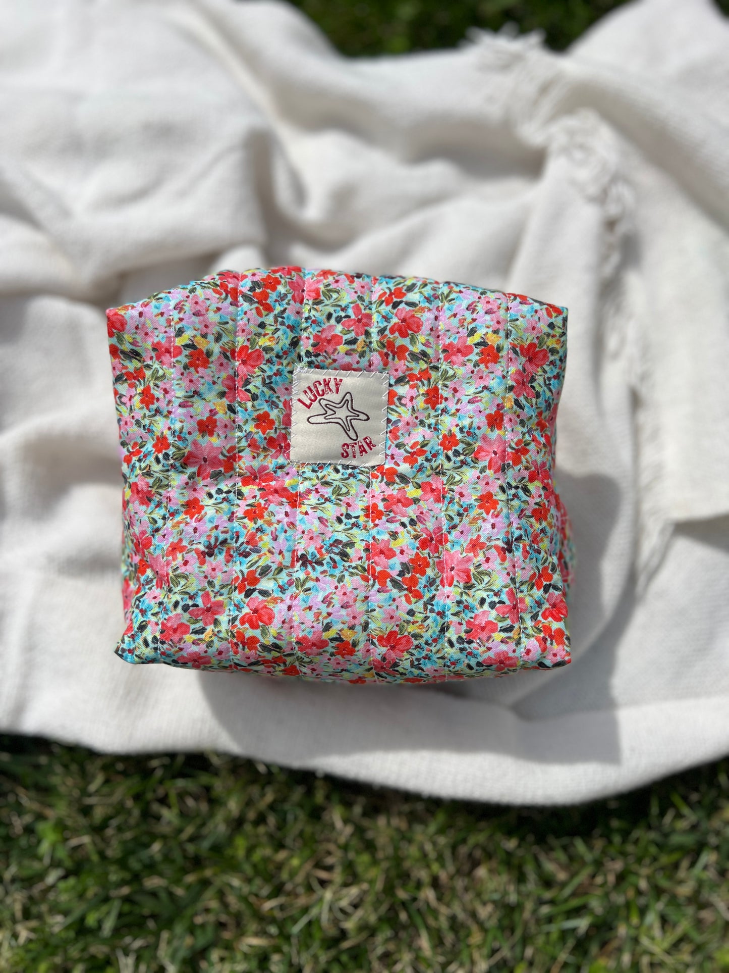 Flower Fields Quilted Make-Up Bag
