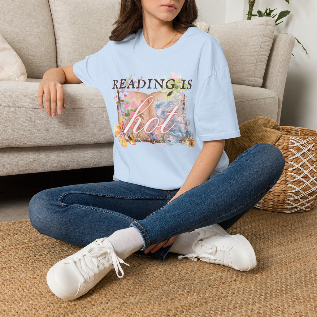 Reading is Hot Unisex T-Shirt - Blue Wind