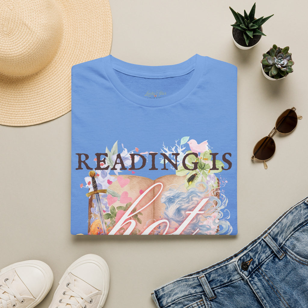 Reading is Hot Unisex T-Shirt - Blue Wind