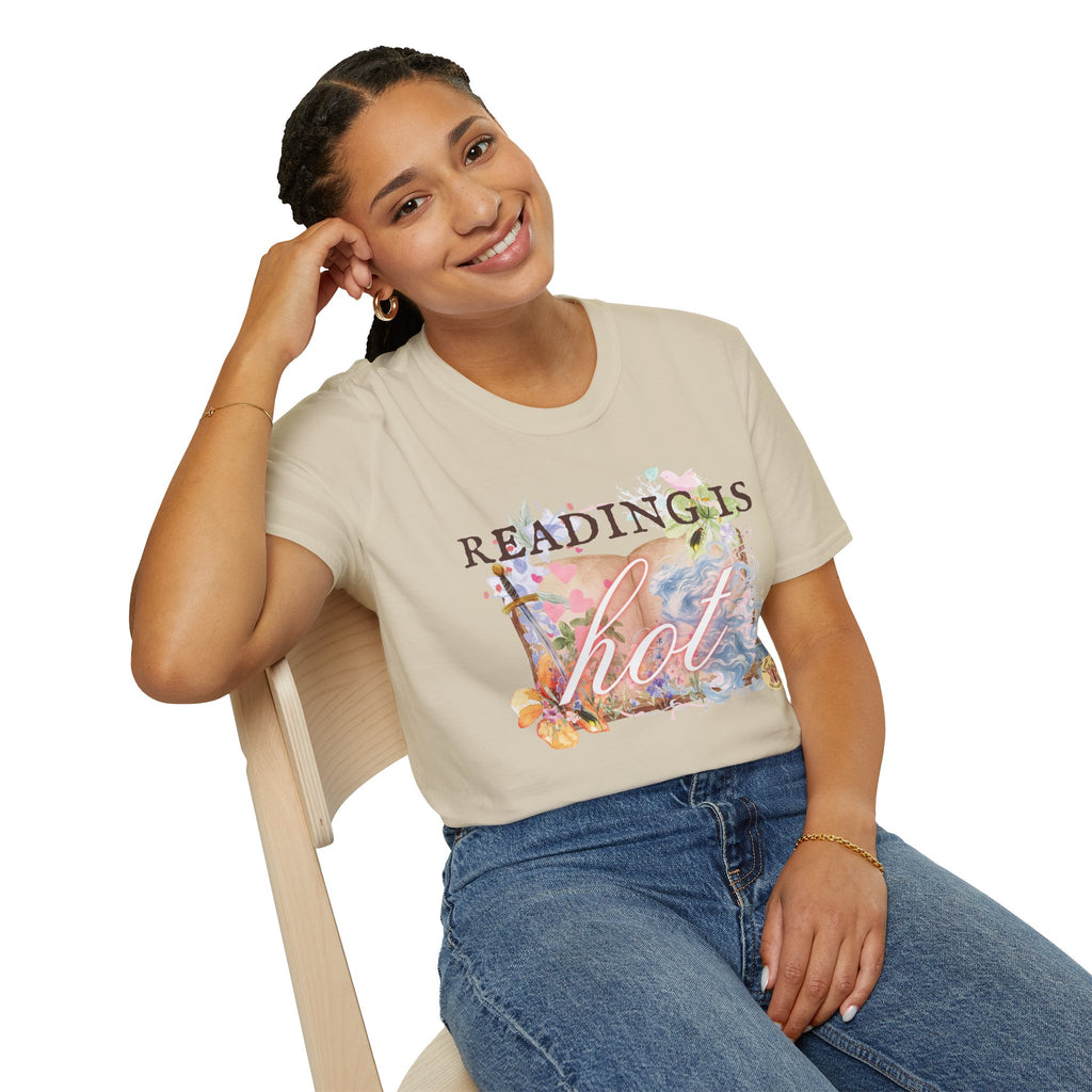 Reading is Hot Unisex T-Shirt - Blue Wind