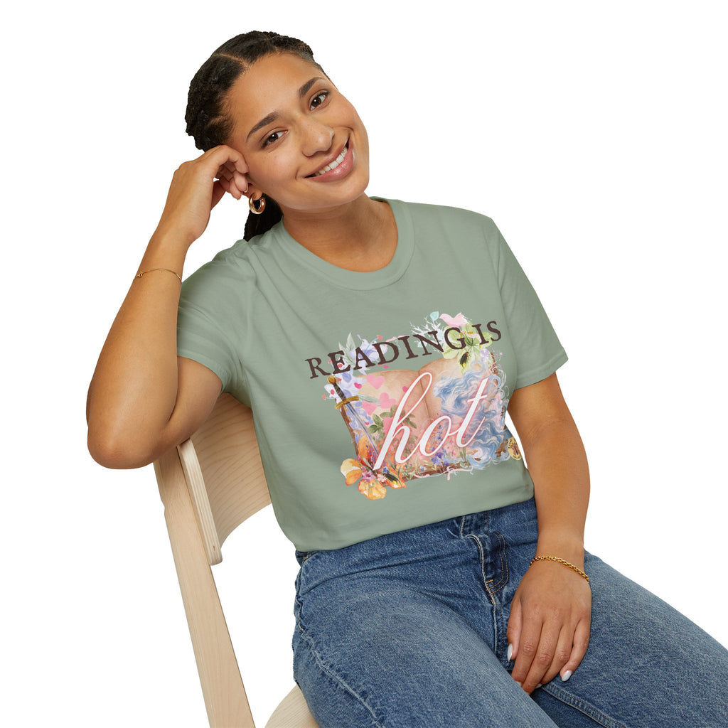 Reading is Hot Unisex T-Shirt - Blue Wind