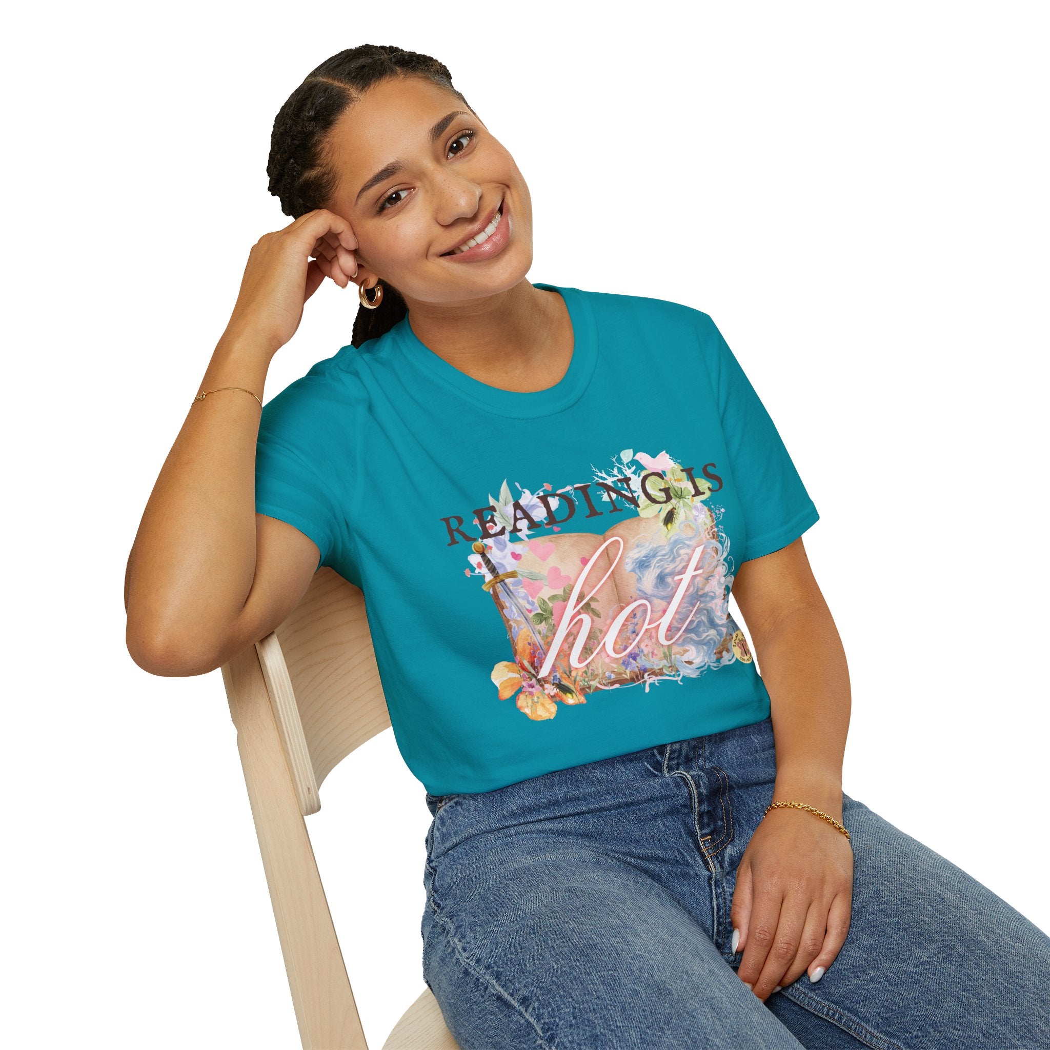 Reading is Hot Unisex T-Shirt - Blue Wind