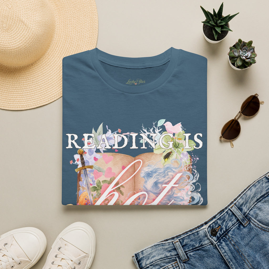 Reading is Hot Unisex T-Shirt - Blue Wind
