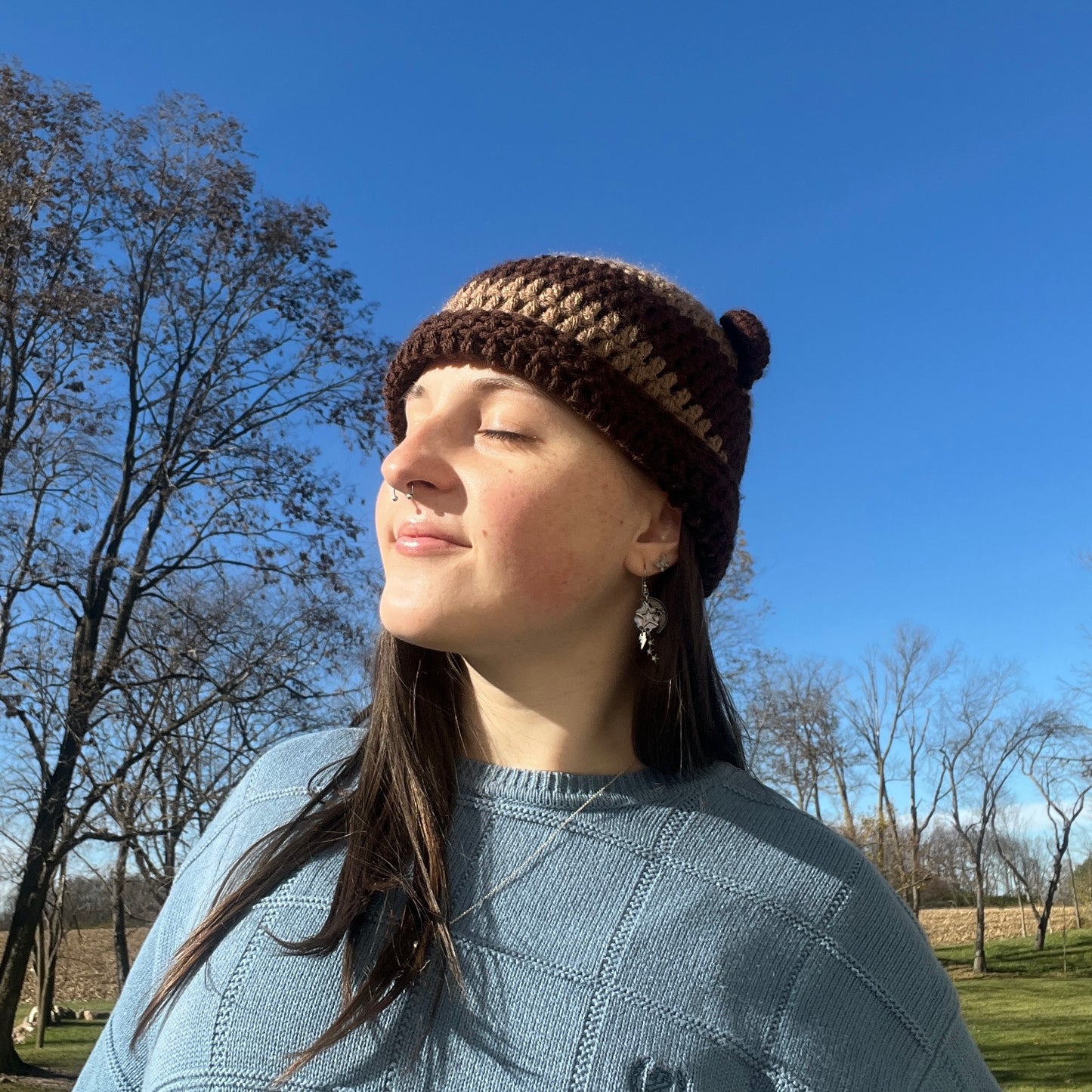 Striped Teddy Bear Hat