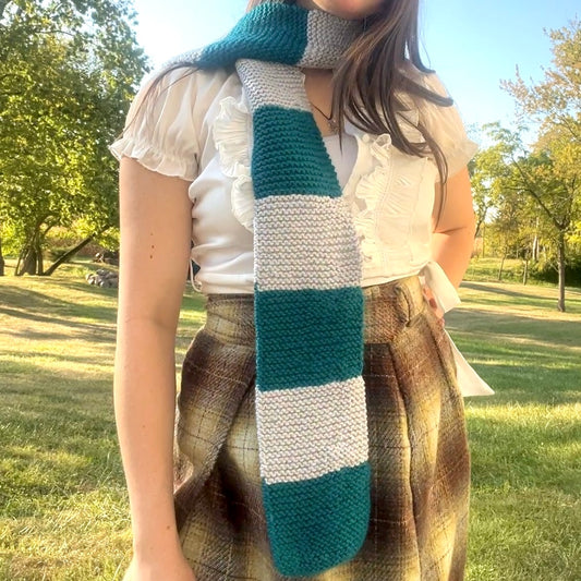 Ravens & Sky: Hand Knit Scarf