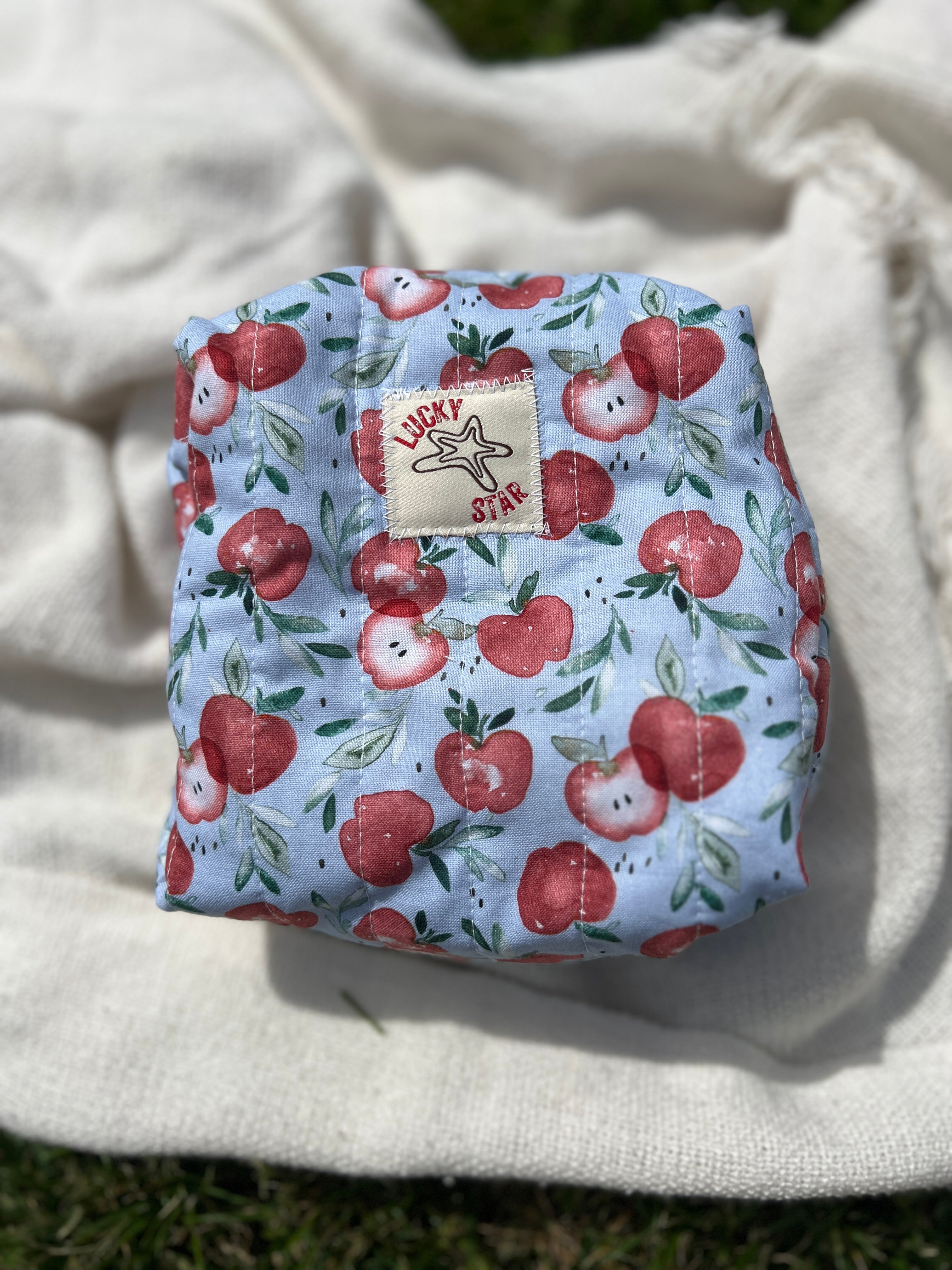 Apple Quilted Make-Up Bag