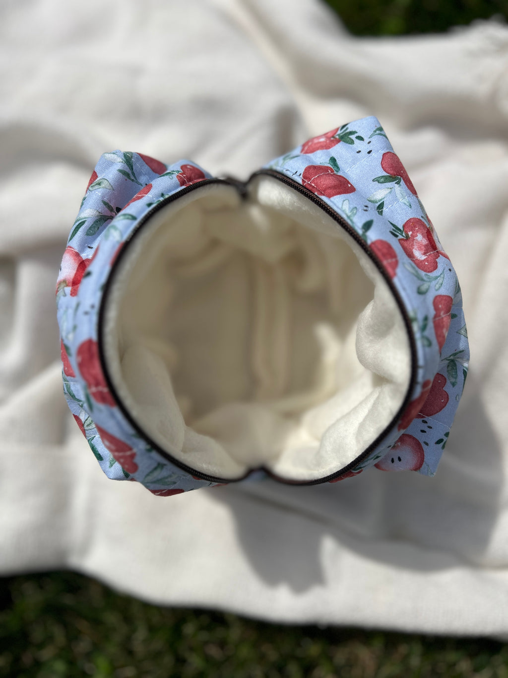 Apple Quilted Make-Up Bag