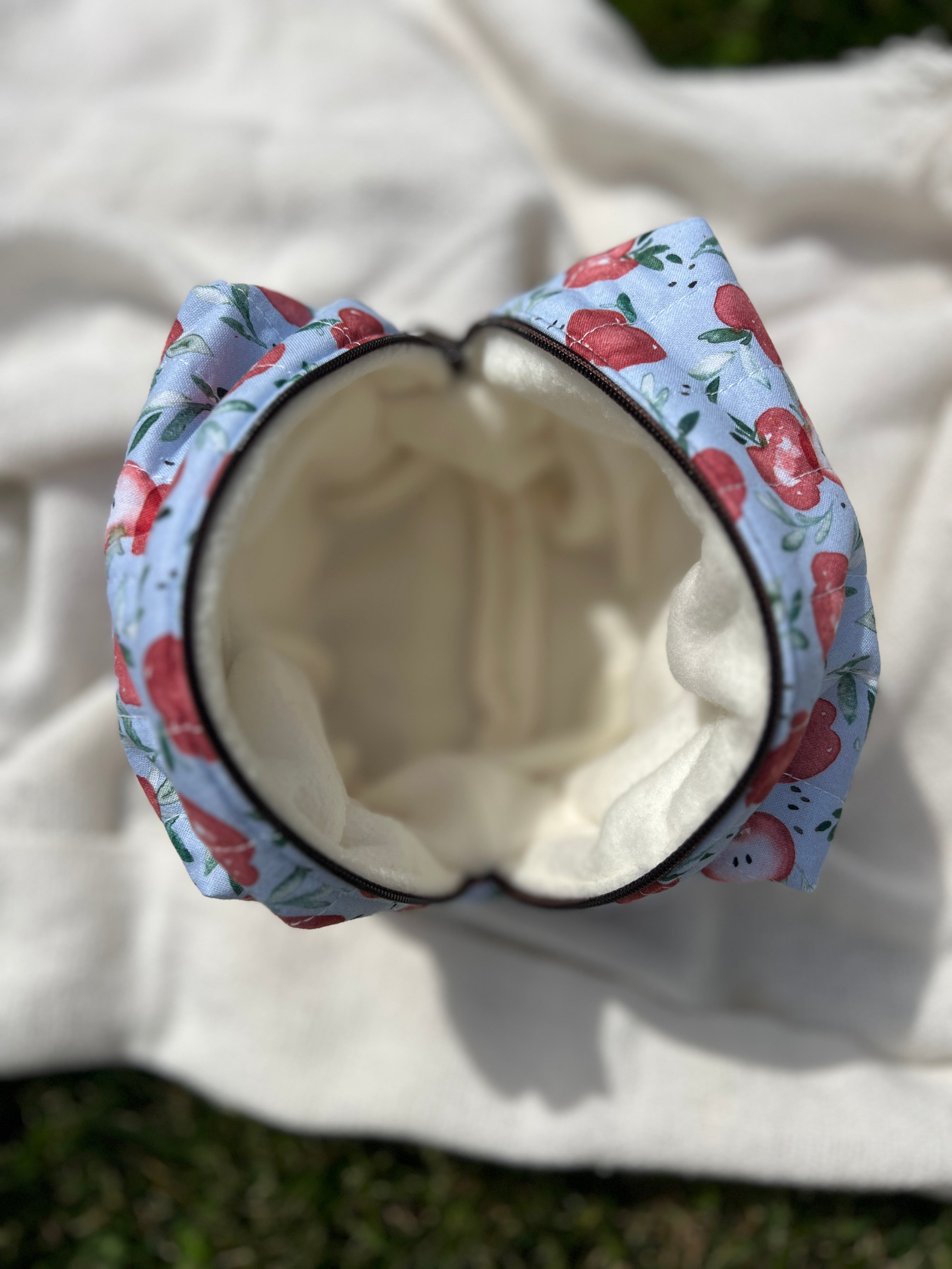 Apple Quilted Make-Up Bag