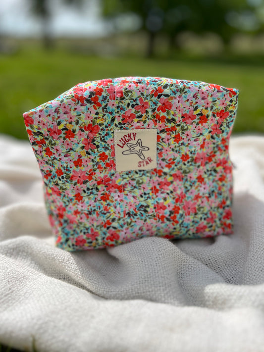 Flower Fields Quilted Make-Up Bag